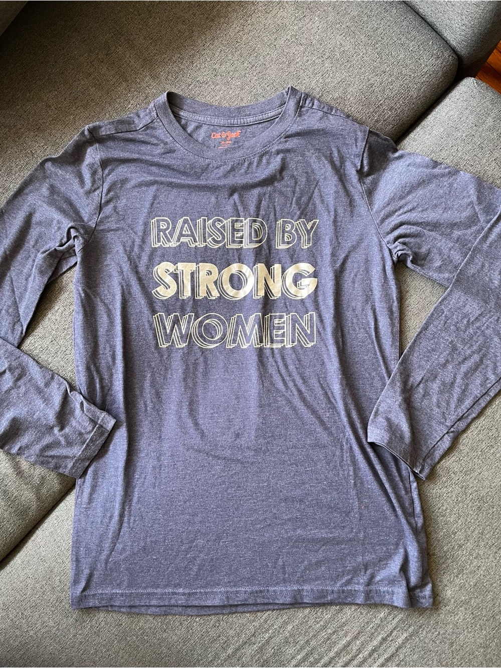 NWOT Boys Raised by Strong Women Graphic Tee XL 16 Long Sleeve Cat & Jack
